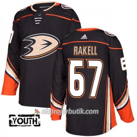 Barn Ishockey Anaheim Ducks Tröja Rickard Rakell 67 Adidas 2017-2018 Svart Authentic